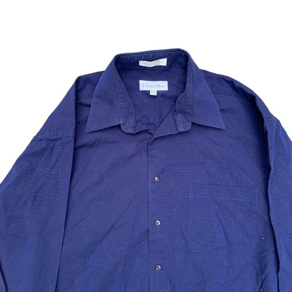 Vintage 100% Cotton Christian Dior Button Up Shirt 15.5 32/33 - Picture 8 of 15